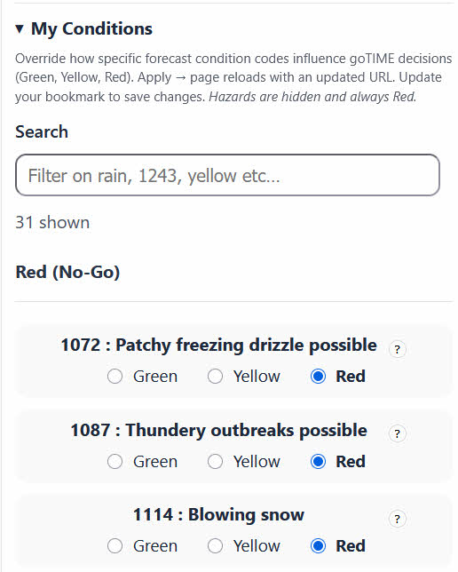 My Condition Codes Icon